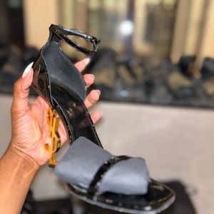 YSL Opyum Patent Leather Sandals